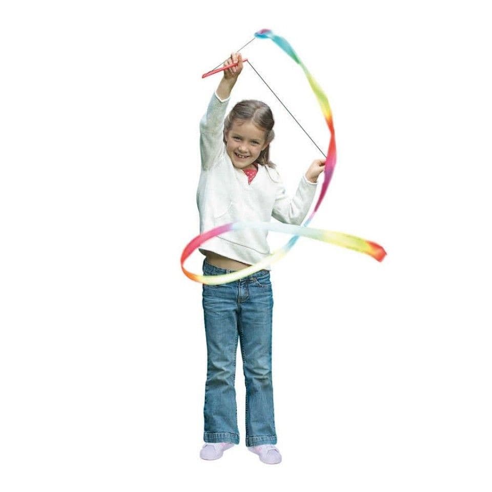 2m Ribbon Rainbow Streamer, The Ribbon Rainbow Streamer is a vibrant and dynamic accessory that brings a world of colorful motion to dance, play, and creative activities. Designed with adjustable controls and a rainbow of ribbons, it offers endless possibilities for movement and expression. Key Features of the Ribbon Rainbow Streamer: Adjustable Control Cord: The streamer's handle features an adjustable control cord that allows you to change the length of the swirling ribbons mid-flight. This feature adds a