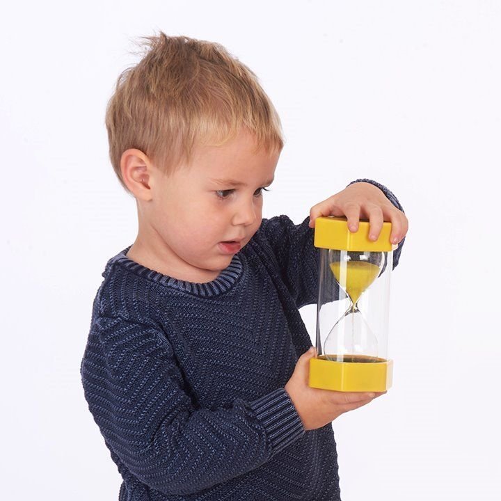 3 minute Sand timer, These Large 3 minute Sand Timers with moulded end caps and thick surrounding walls are durable enough for the classroom, clinic or home. The Large 3 minute sand timer is an impressive 160mm tall and durable design this large 3 minute sand timer is an excellent resource for the early years setting. With its giant proportions and clear colourful sand particles young children can time events, time themselves and set themselves time limits. For easy identification each 3 minute sand timer i