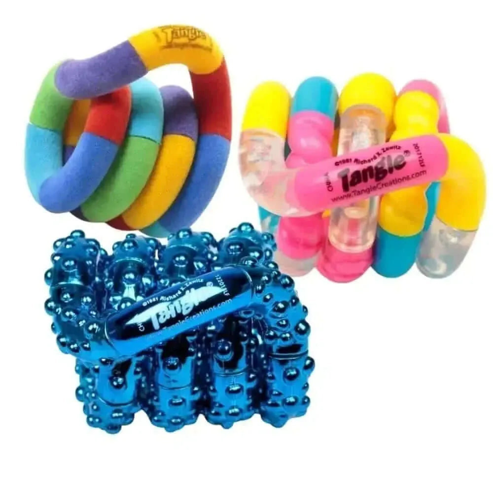 3 Pack Assorted Tangle Fidget Toys,Textured Tangle metallic toy,fidget ...