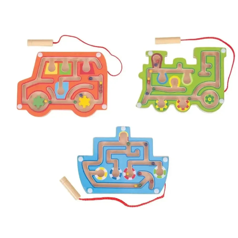 3 Pack Wooden Magnetic Labyrinth-3 Pack Wooden Magnetic Labyrinth