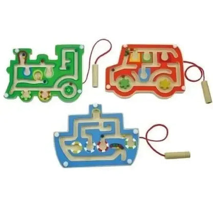3 Pack Wooden Magnetic Labyrinth-3 Pack Wooden Magnetic Labyrinth