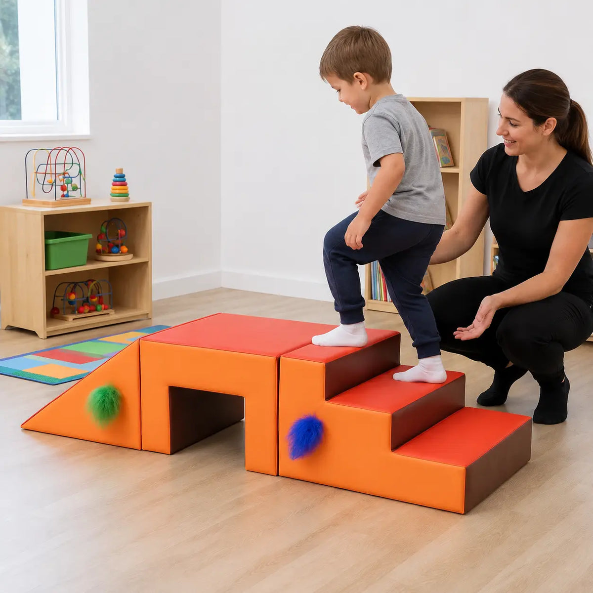 3 Piece Soft Play Steps, Tunnel and Slide lifestyle image 2