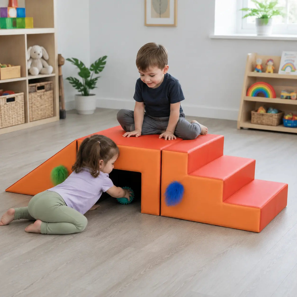 3 Piece Soft Play Steps, Tunnel and Slide lifestyle image 5