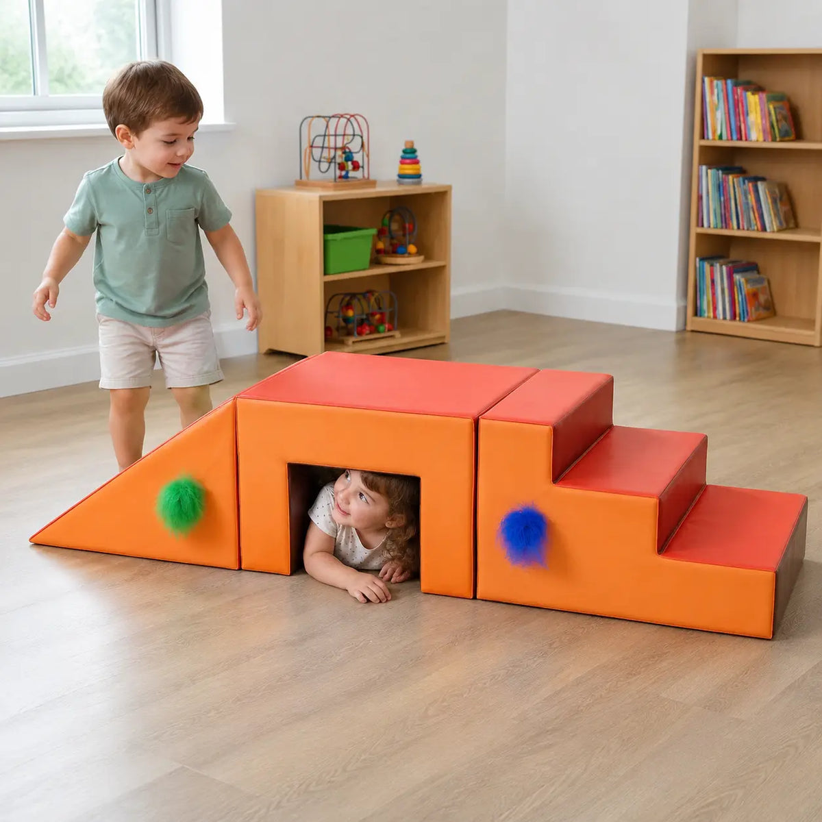 3 Piece Soft Play Steps, Tunnel and Slide lifestyle image 6