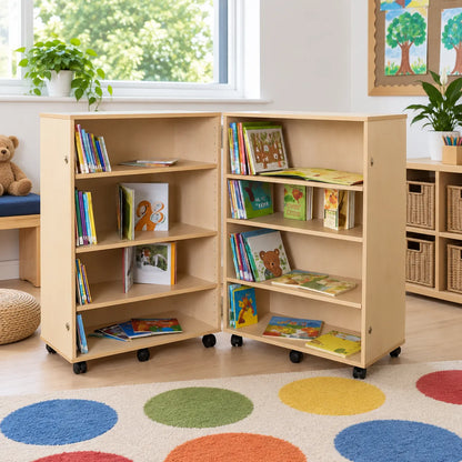 3 Shelf Bookcase Hinged in a bright classroom setting – view 8