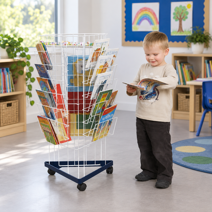 3 Sided Mini Bookrack in a bright classroom setting – view 6