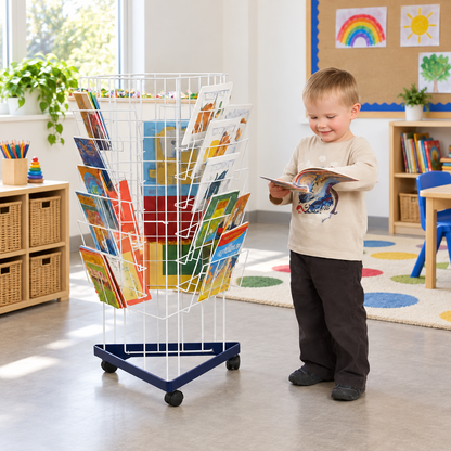 3 Sided Mini Bookrack in a bright classroom setting – view 8