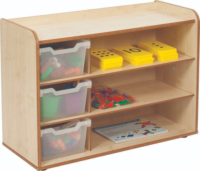 3 Tray Unit with Shelves and Clear Trays, The 3 Tray Unit with Shelves and Clear Tray, part of the Solway range, offers an enhanced storage solution suitable for a variety of educational settings. This versatile unit is designed with an emphasis on safety, accessibility, and promoting independence among students. 3 Tray Unit with Shelves and Clear Features and Benefits: Antibacterial Material Crafted from 8mm & 15mm covered MDF, the unit is ISO 22196 certified antibacterial. This ensures that it is a hygien