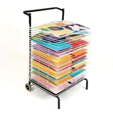 30 Shelf Mobile Art Drying Rack-30 Shelf Mobile Art Drying Rack