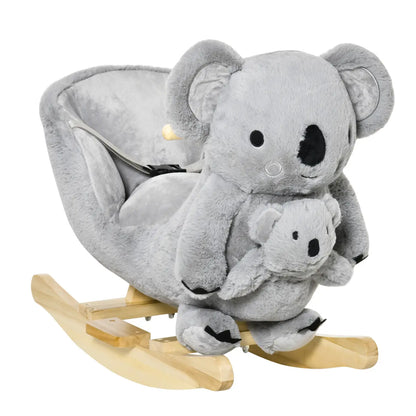 Koala Plush Rocking Toy with Glove Puppet – Grey