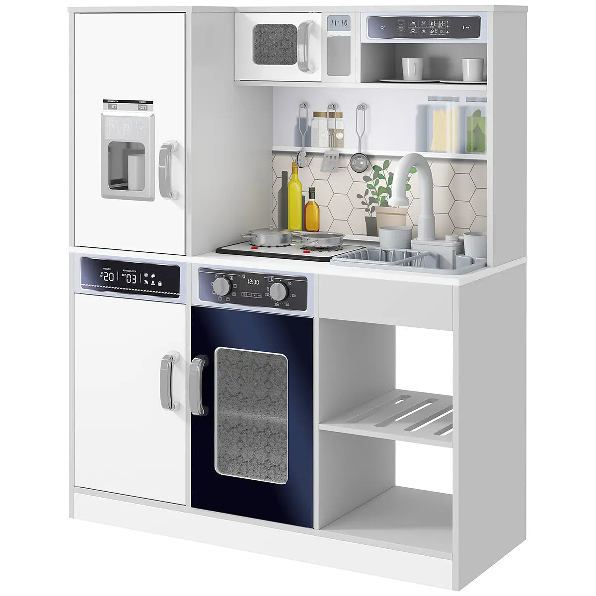 Kids' Play Kitchen with Running Water, Lights and Sounds lifestyle play scene 5
