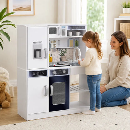 Kids' Play Kitchen with Running Water, Lights and Sounds
