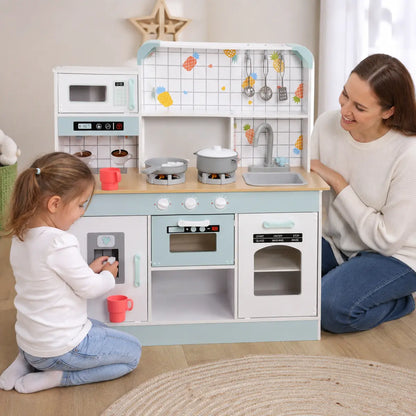 Kids' Play Kitchen with Light, Sound, Coffee Maker and Ice Maker lifestyle play scene 2