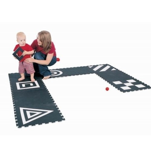 3D Creative Black And White Mats, The 3D Creative Black And White Mats are set of nine square mats each interlocking to form numerous shapes. The black and white design is printed double sided on five of the mats with various designs. The 3D Creative Black And White Mats are made from high grade EVA, each mat is soft to touch and very safe. The 3D Creative Black And White Mats provides children with visual stimulation, as they crawl and walk along the mats. Age: 6 months+. Size: 500mm square x 150mm thick S