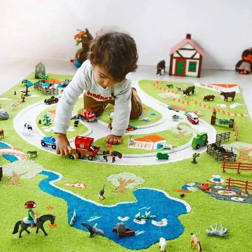 3D Farm Play Rug-3D Farm Play Rug