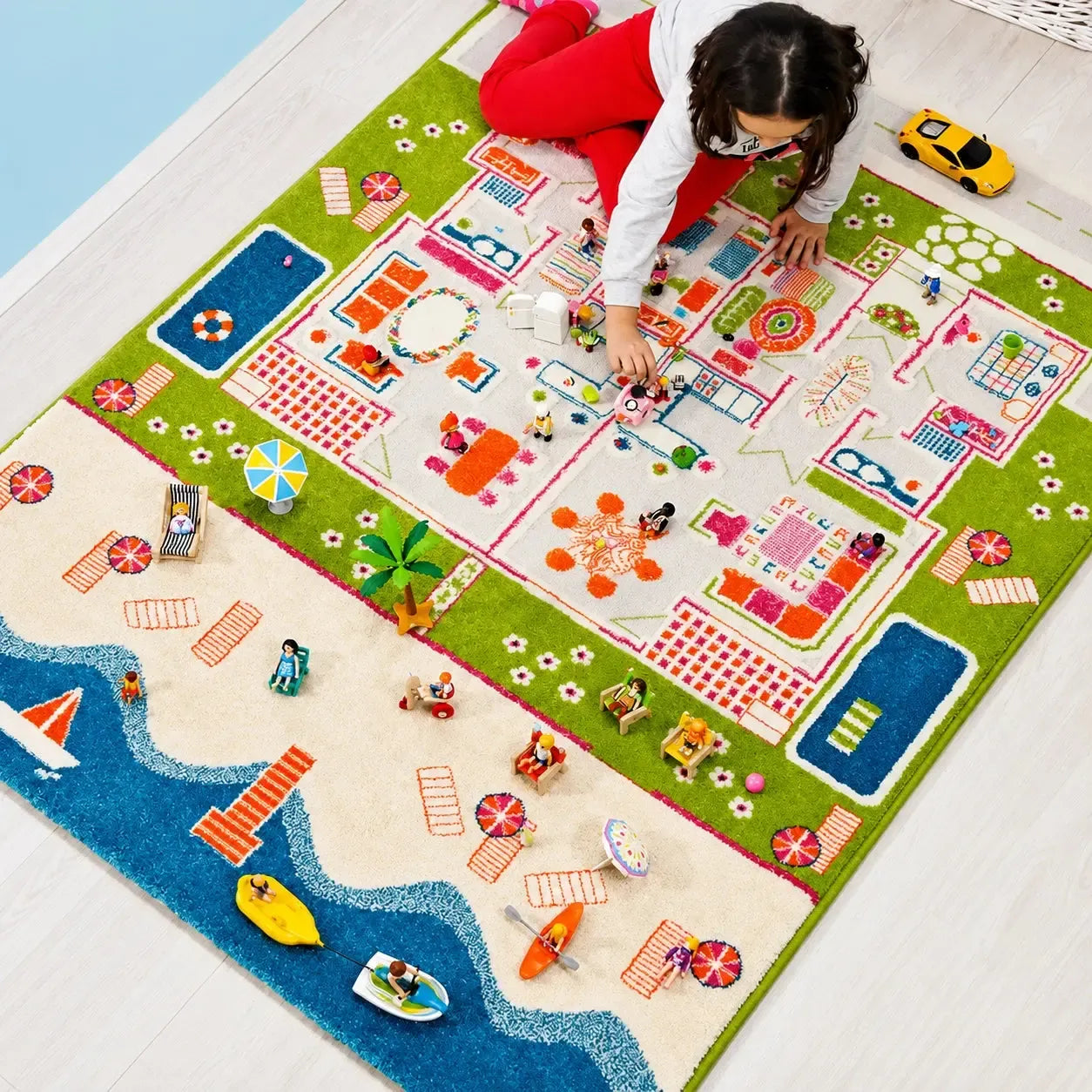3D Twin Houses Play Rug-3D Twin Houses Play Rug