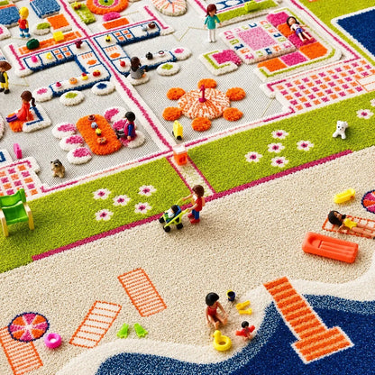 3D Twin Houses Play Rug-3D Twin Houses Play Rug
