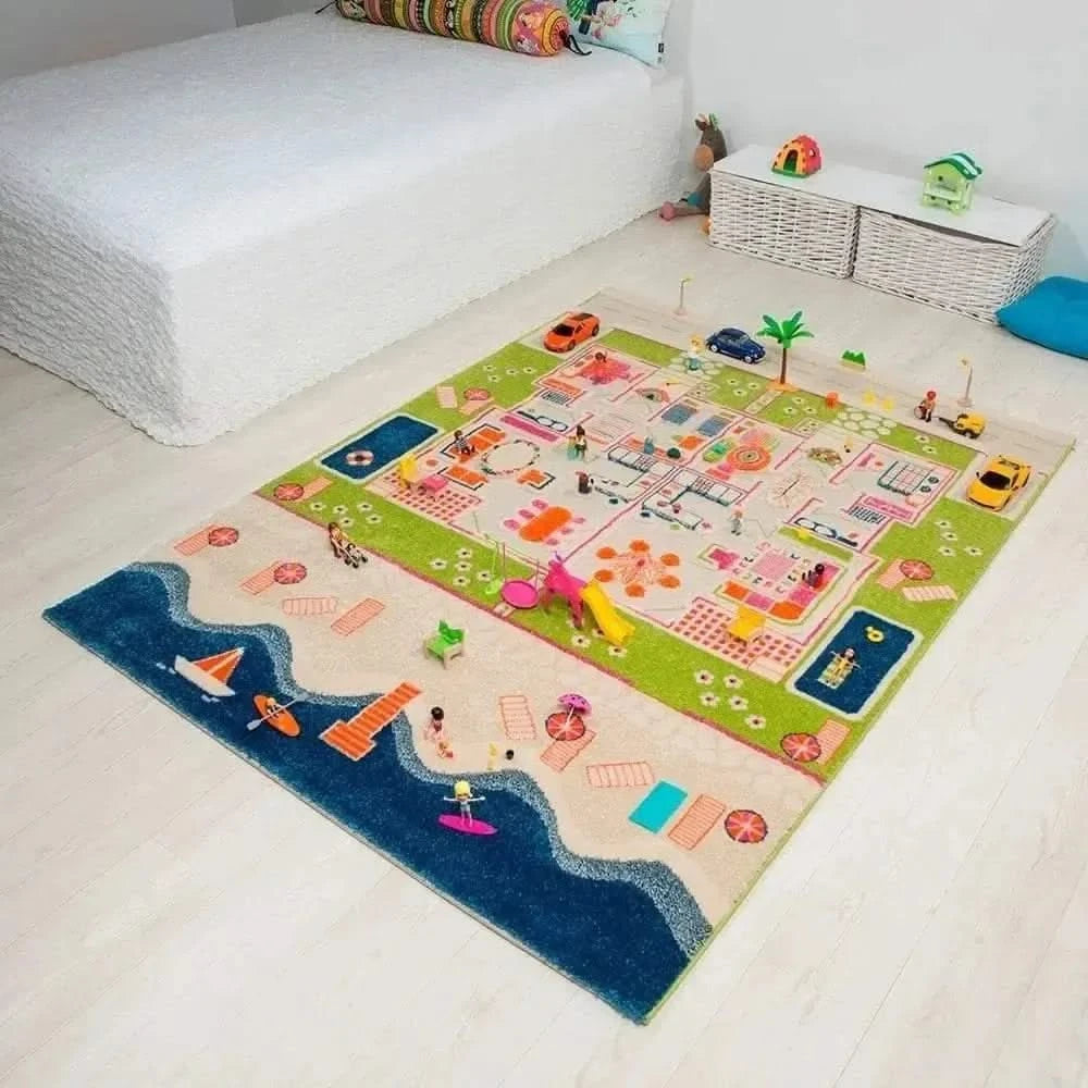 3D Twin Houses Play Rug-3D Twin Houses Play Rug