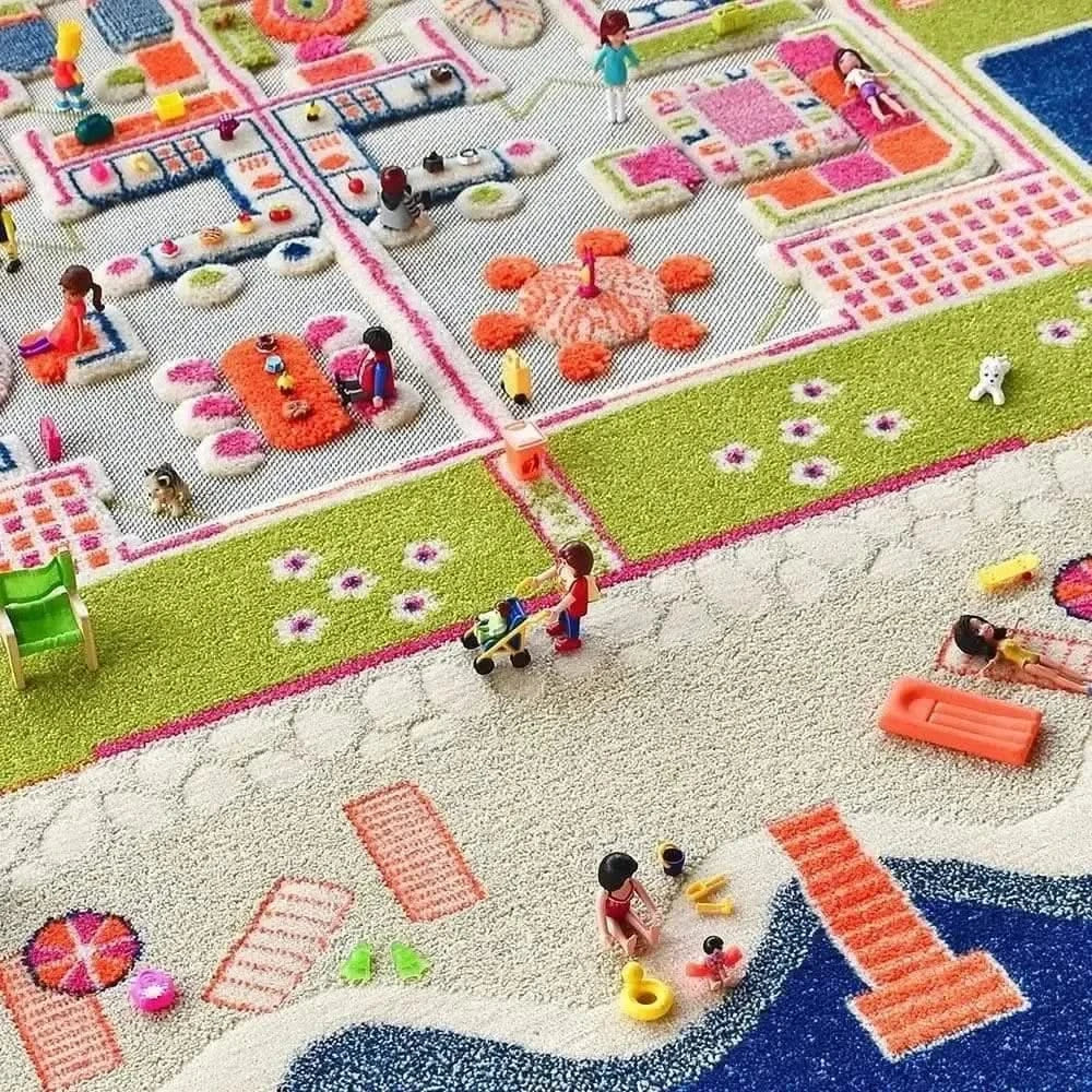 3D Twin Houses Play Rug-3D Twin Houses Play Rug
