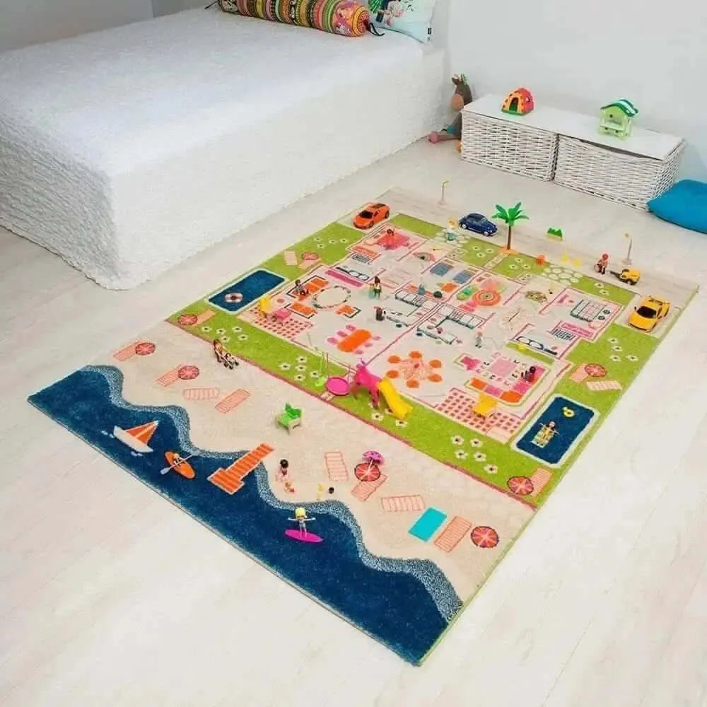 3D Twin Houses Play Rug-3D Twin Houses Play Rug