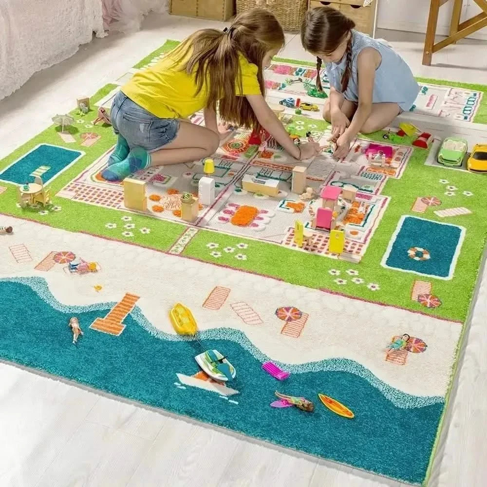 3D Twin Houses Play Rug-3D Twin Houses Play Rug