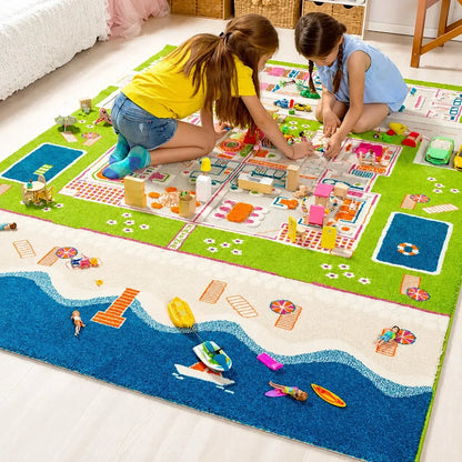 3D Twin Houses Play Rug-3D Twin Houses Play Rug