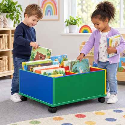 4 Bay Monarch Kinderbox Colourful Storage Unit in an early years classroom – view 3