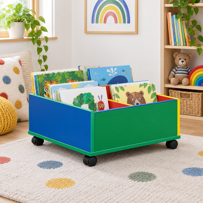 4 Bay Monarch Kinderbox Colourful Storage Unit in an early years classroom – view 5