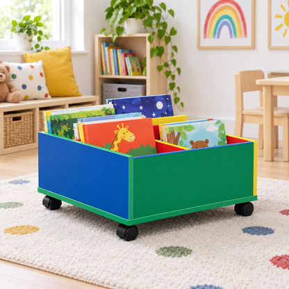 4 Bay Monarch Kinderbox Colourful Storage Unit in an early years classroom – view 7