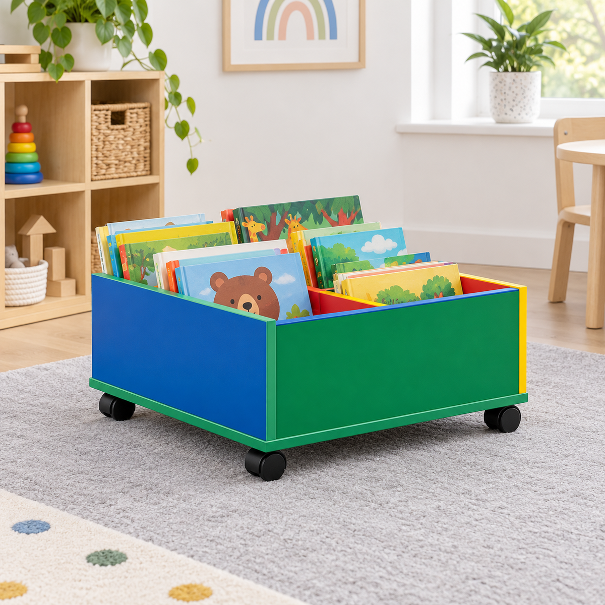 4 Bay Monarch Kinderbox Colourful Storage Unit in an early years classroom – view 8