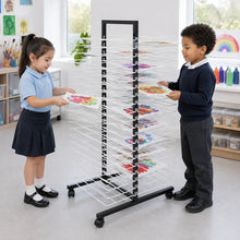 40 Large Shelf Mobile Drying Rack in a naturally lit early years nursery lifestyle setting 1