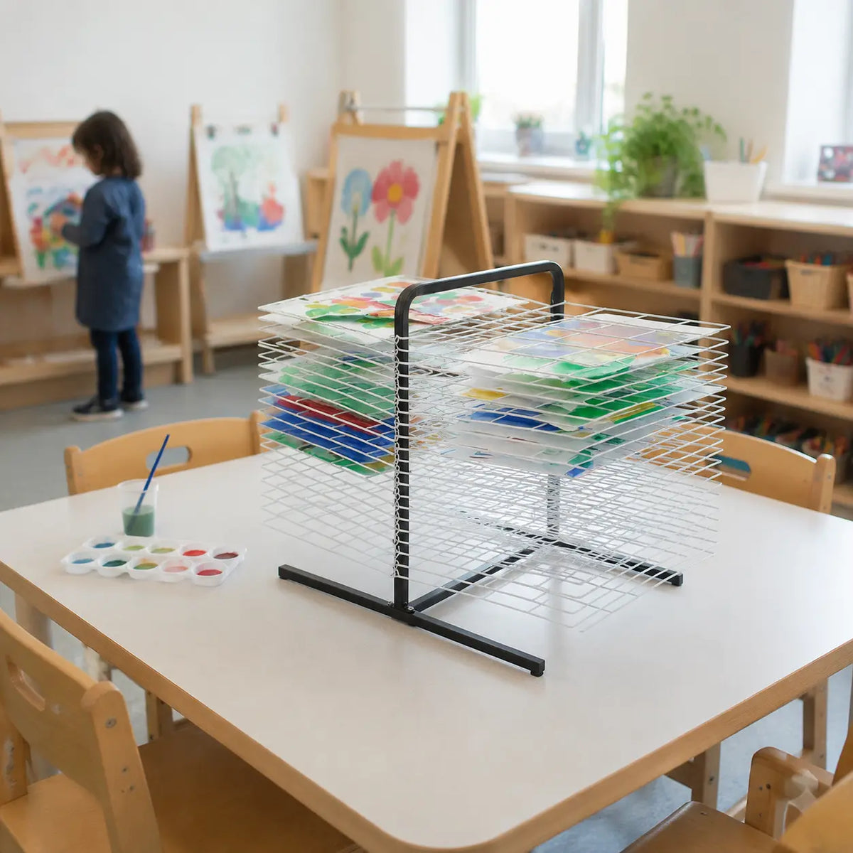 40 Shelf Table Top Dryer in a naturally lit early years nursery lifestyle setting 8