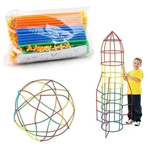400 Piece Connecting Straws Tub-400 Piece Connecting Straws Tub