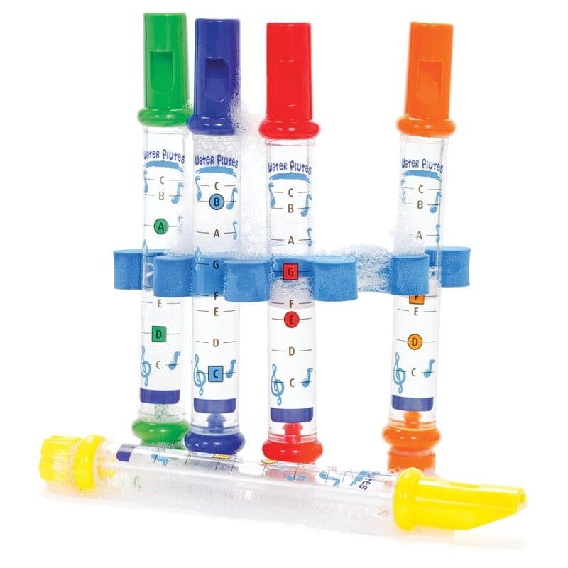 5 Pack Bath Water Flutes, The Bath Water Flutes are the perfect addition to any child's bath time routine! Designed to provide endless entertainment, these brightly colored flutes add a fun-filled musical twist to bathtime.Made from high-quality, safe materials, these Bath Water Flutes are easy to use and durable. Each set includes multiple Bath Water Flutes in vibrant colors, ensuring a visually stimulating experience for your little ones. The clear tubes allow your child to see the water levels, encouragi