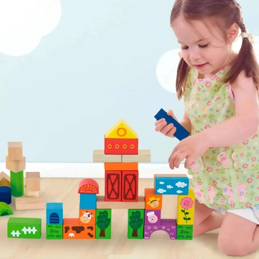 50 Piece Building Blocks Farm Set-50 Piece Building Blocks Farm Set