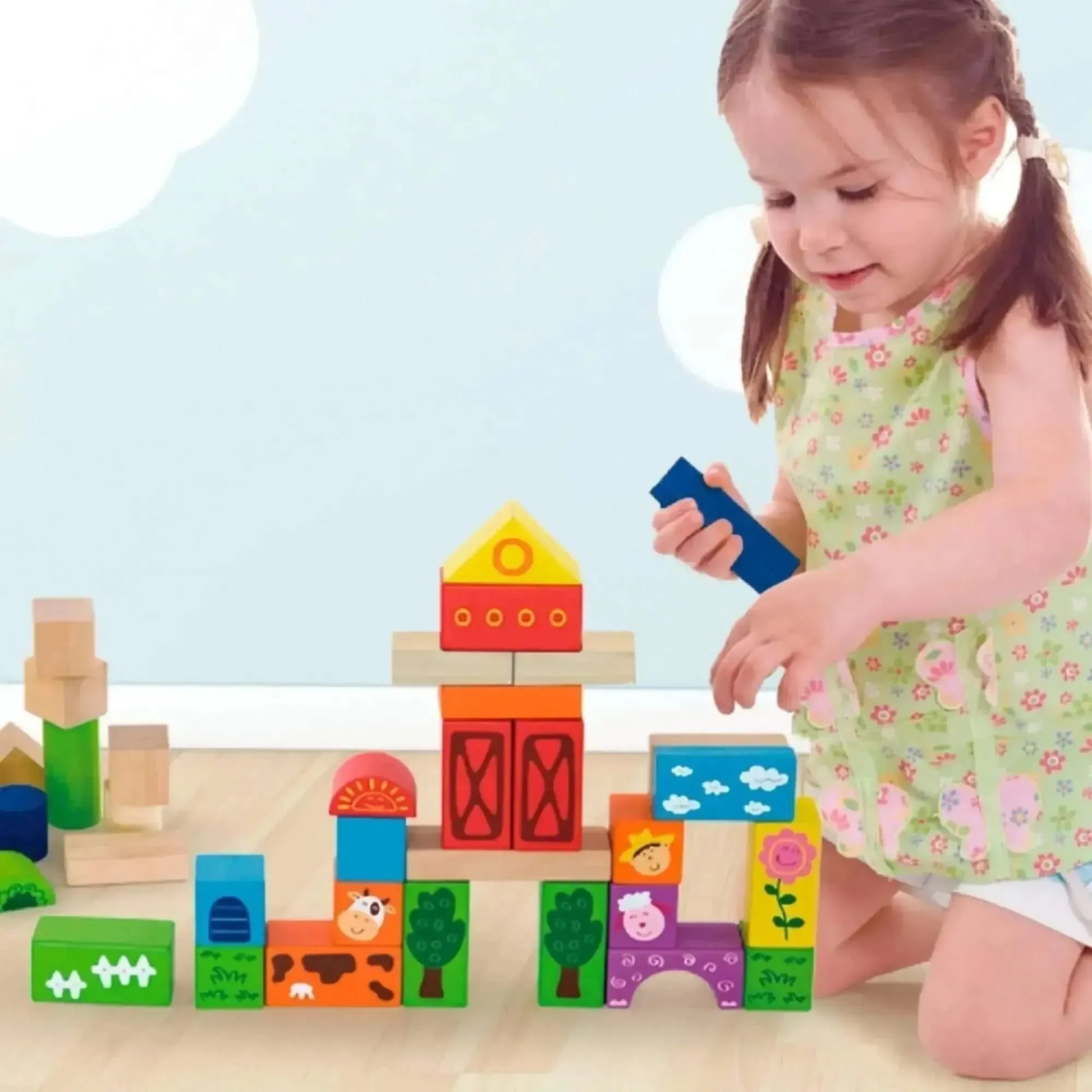 50 Piece Building Blocks Farm Set-50 Piece Building Blocks Farm Set