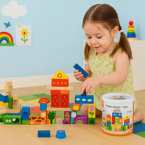 50 Piece Building Blocks Farm Set-50 Piece Building Blocks Farm Set
