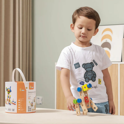 Viga Toys Wooden Construction Block Set-Viga Toys Wooden Construction Block Set