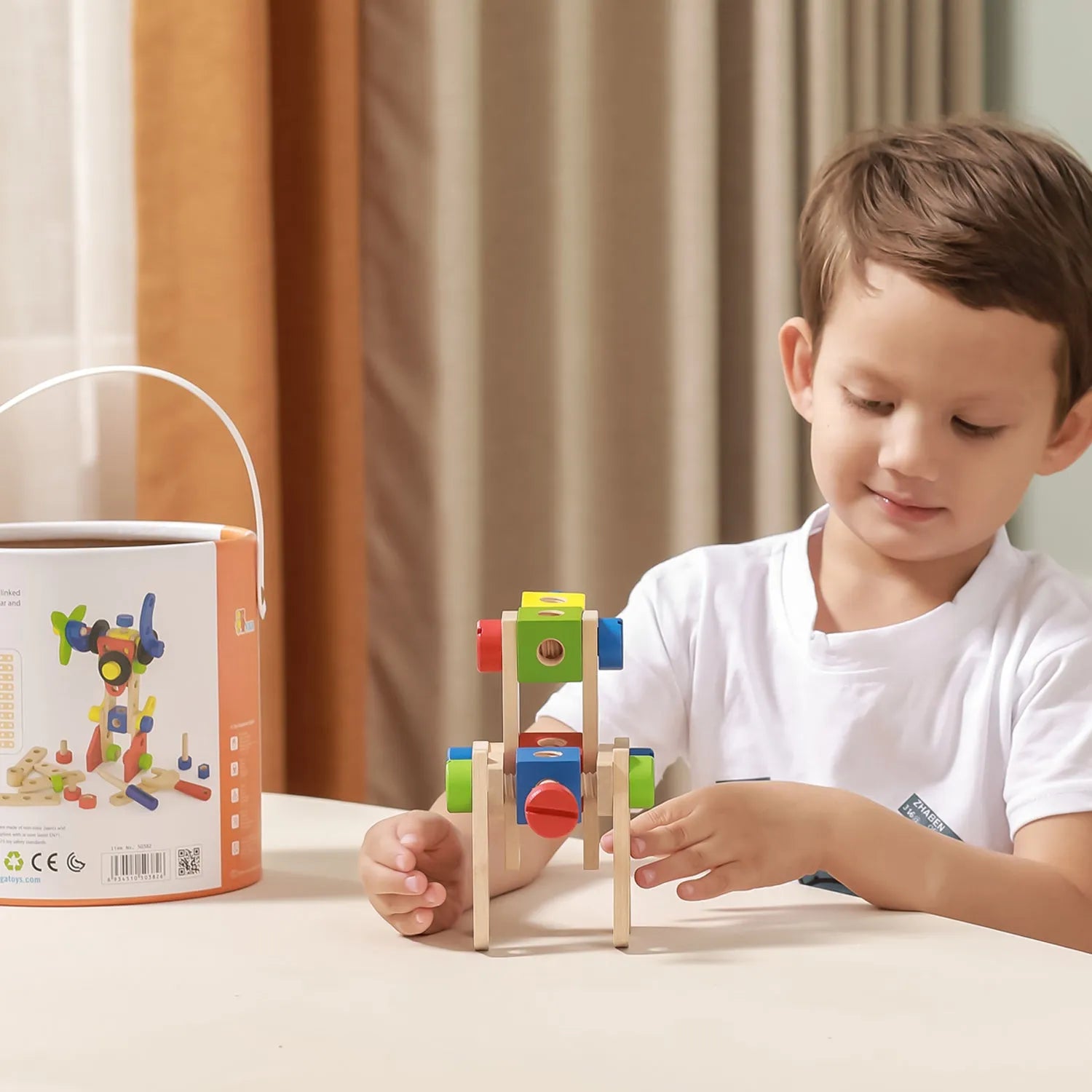 Viga Toys Wooden Construction Block Set-Viga Toys Wooden Construction Block Set