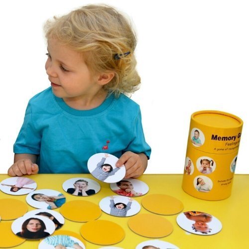 56 Pack Matching Pairs Feelings and Emotions, This set of 56 Matching Pairs Feelings and Emotions is printed with real life photos of various feelings and emotions, featuring a variety of ages, male & female and different ethnic backgrounds. There are 2 each of 28 photos so children can play Matching Pairs. Blank on one side, flip over the discs and find the matching pairs. Use the Matching Pairs Feelings and Emotions Set to improve memory skills whilst playing a game of recognition. Photos depict a variety