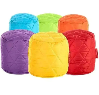 6 Pack Small Quilted Bean Bag Pouffes-6 Pack Small Quilted Bean Bag Pouffes