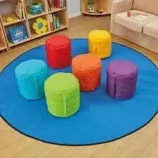 6 Pack Small Quilted Bean Bag Pouffes-6 Pack Small Quilted Bean Bag Pouffes