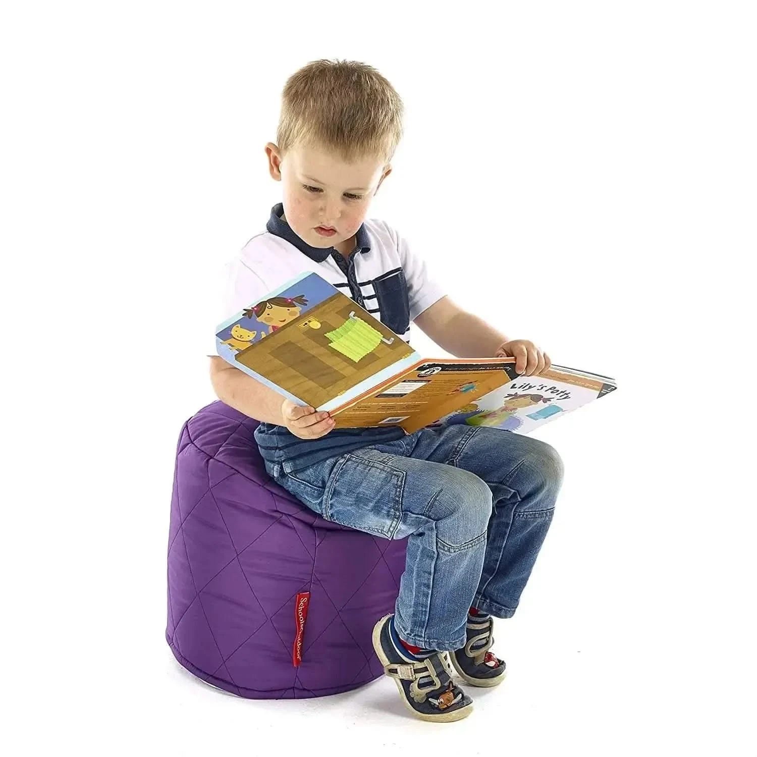 6 Pack Small Quilted Bean Bag Pouffes-6 Pack Small Quilted Bean Bag Pouffes