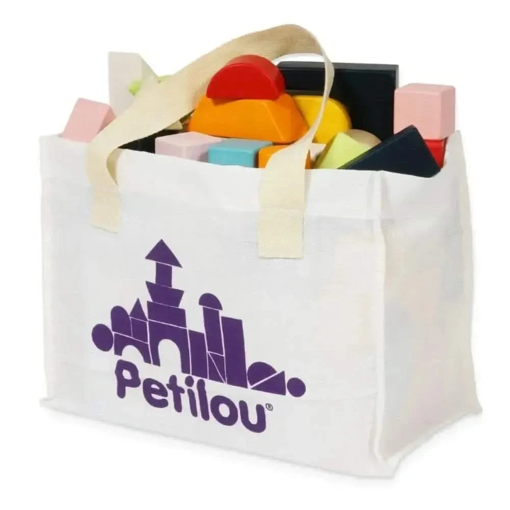 60 Building Blocks & Cotton Bag-60 Building Blocks & Cotton Bag