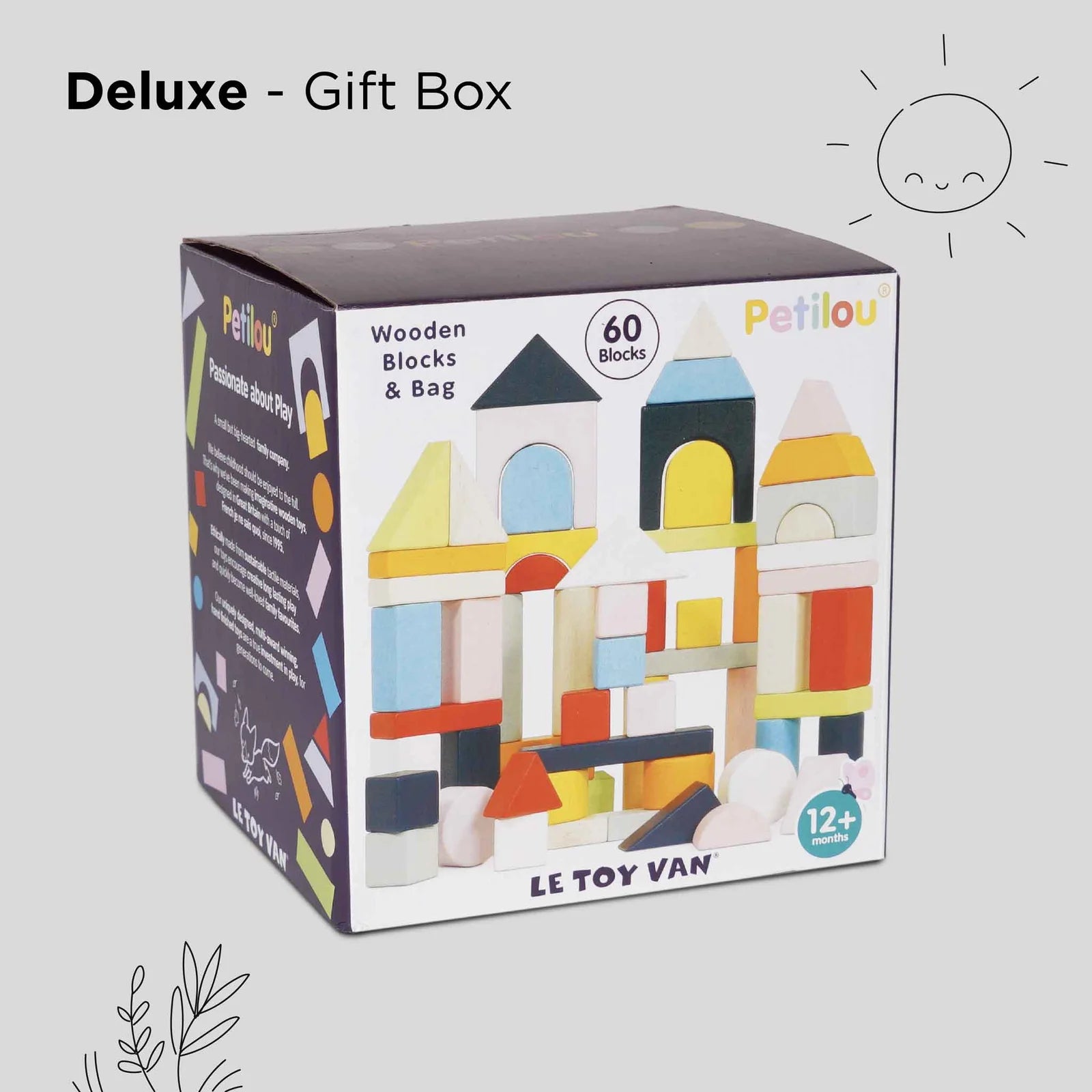 60 Building Blocks & Cotton Bag-60 Building Blocks & Cotton Bag