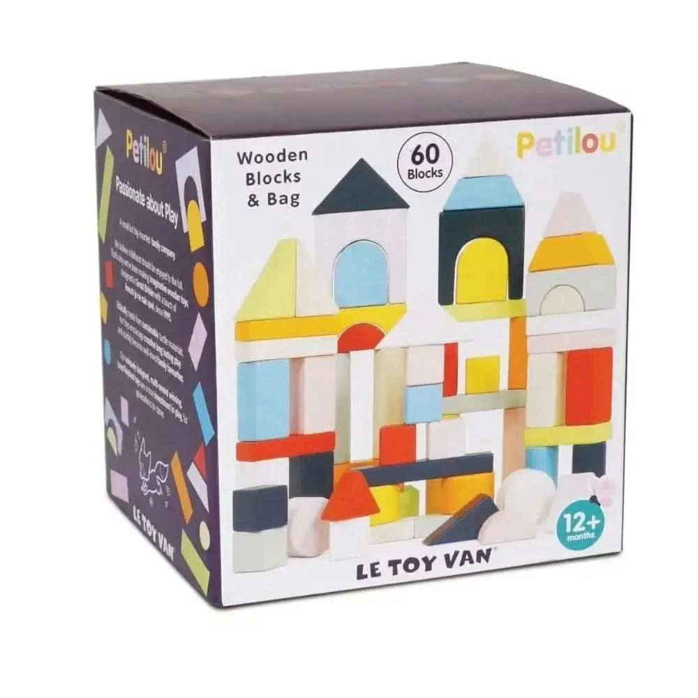 60 Building Blocks & Cotton Bag-60 Building Blocks & Cotton Bag