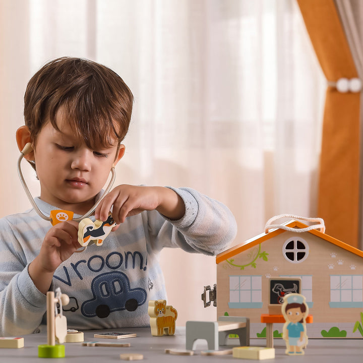 Viga Toys Wooden Pet Hospital Playset