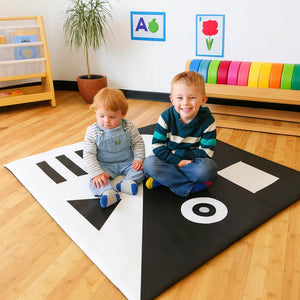 Black and White Floor Mat