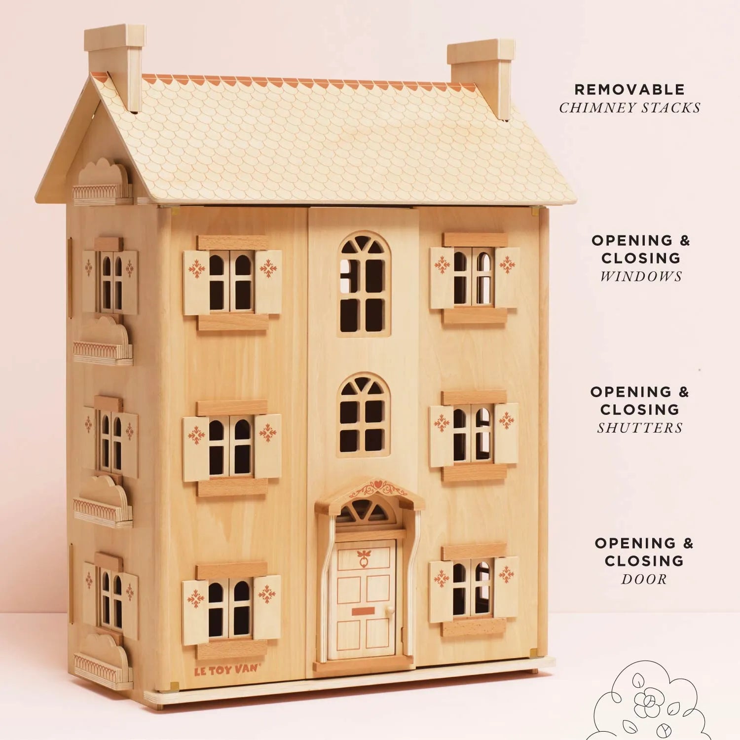 The Grand Natural Wood Dolls House-The Grand Natural Wood Dolls House