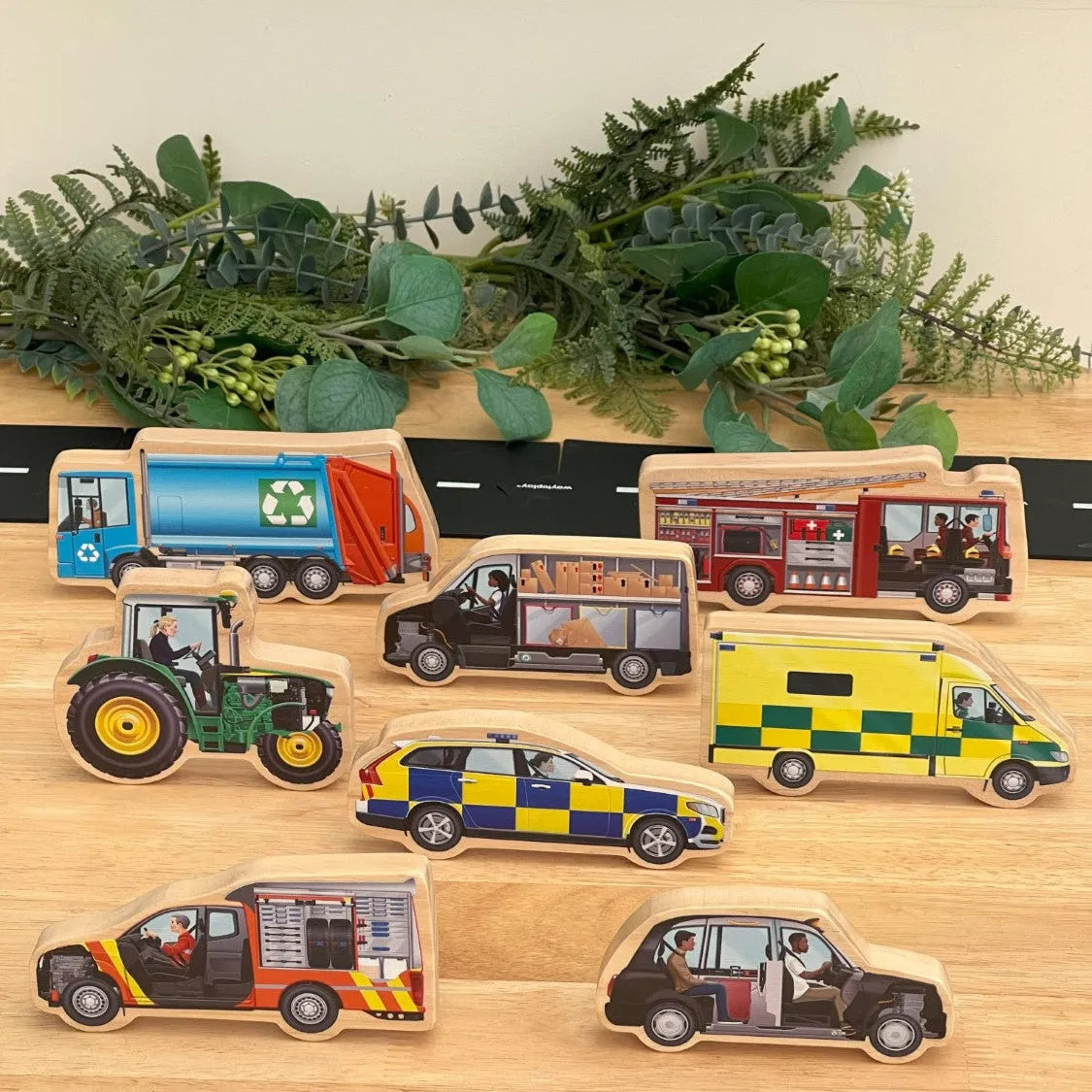 Look Inside – Community Vehicles Wooden Play Set